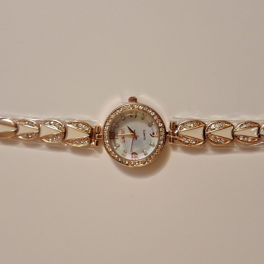 Gold Women's Watch with Crystal Accents - Picture 2 of 4